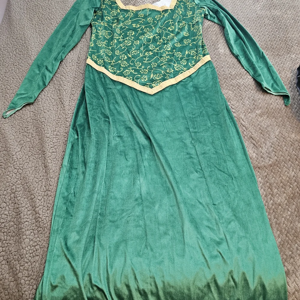 Princess Fiona Shrek Elegant Green and Gold Women's Dress - Picture 1 of 1
